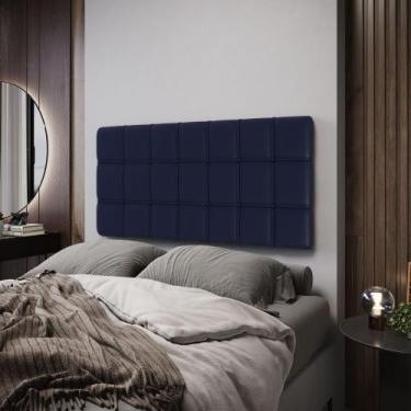 Imagem de Painel Rana 140 Couro Aradecor, Azul, CASAL PADRãO