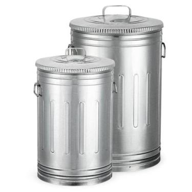 Imagem de Kit lixeira 50 litros e lixeira 30 litros aço galvanizado - Loja Bora,