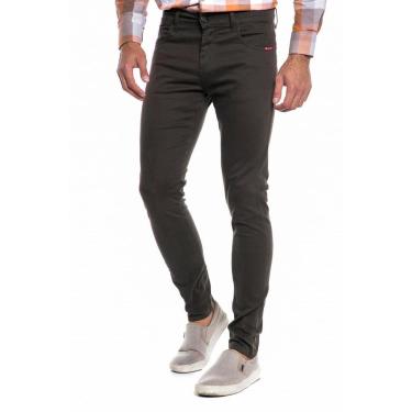Imagem de Calça Masculina Sarja Skinny Básica Polo Wear Verde Escuro-Masculino