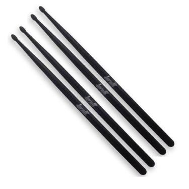 Imagem de Kit Batera 2 Pares Baquetas Fibra Torelli TQ 020 Preta