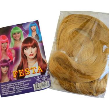 Imagem de Peruca longa cabelo lisa cosplay festa 55cm loiro ou - sm decora