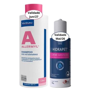 Imagem de Kit Shampoo Allermyl 500ml E Hidrapet Creme 100g Cães Gatos - Virbac/A