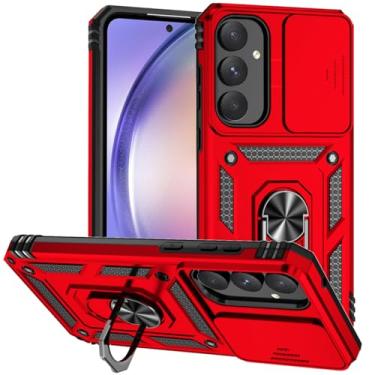 Imagem de Tothedu Capa para Galaxy A55 5G, capa para Samsung A55 SM-A556U com capa deslizante para câmera, anel giratório de 360° integrado com suporte magnético à prova de choque para Samsung Galaxy A55 5G