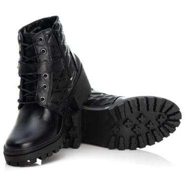 Imagem de Coturno Feminino Tratotado Em Couro - pettinari, Preto, 36