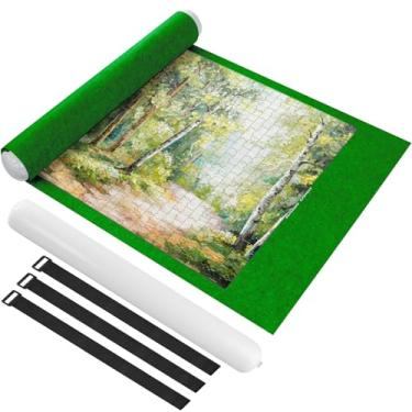 Imagem de Ainiv Jigsaw Puzzle Mat Roll Up 1500 Pieces, 46" x 26" Portable Felt Puzzles Board with Travel Storage Bag, Jigsaw Saver Pad Keeper for Adults Teens, Green