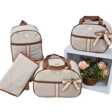 Imagem de Kit de Bolsa de Bebê para Saída de Maternidade - Mk baby, bege