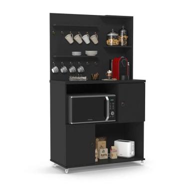 Imagem de Cantinho Do Cafe Completo Com Suporte De Xicaras Patrimar preto