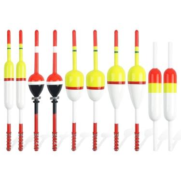 Imagem de SILANON Boias de pesca flutuantes sortidos para pesca balsa de madeira boias deslizantes para bagageiro panfish Walleyes