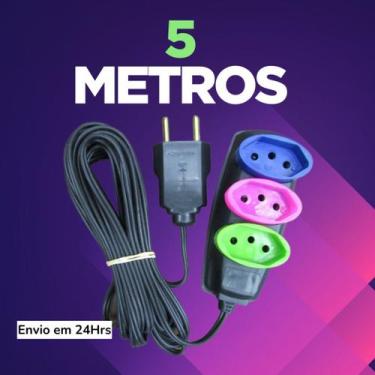 Imagem de Extensão Elétrica 2/3/5/10 (METROS) Bivolt - Tomadas Tripolares Colori