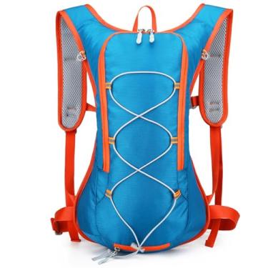 Imagem de Mochila de ciclismo, mochila de corrida impermeável de 12L, mochila de ciclismo respirável com alça ajustável, pacote de hidratação com faixa refletiva e apito