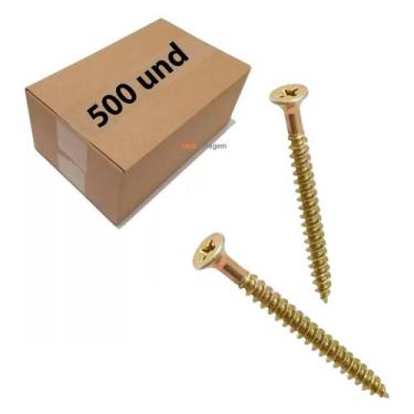 Imagem de Parafuso Madeira Philips Cabeça Chata 3,5 X 40 Caixa 500 Pçs - clickfe