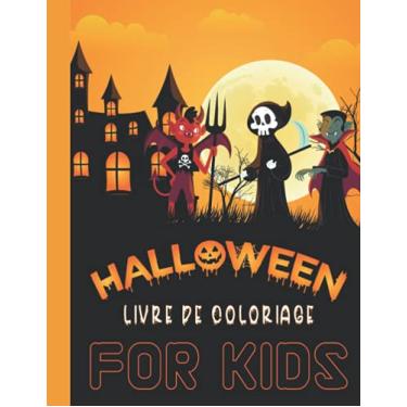 Imagem de Cahier de coloriage Halloween: cahier de coloriage effrayant pour enfants courageux à partir de 3 ans avec des chatons déguisés des citrouilles et des fantômes