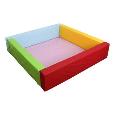 Imagem de Piscina Quadrada Desmontável Espumada 1m20 x 1m20 x 30cm - Brinquedos 