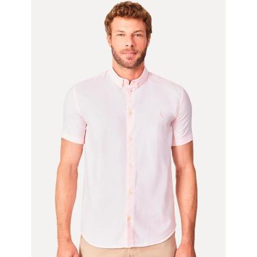 Imagem de Camisa Reserva Masculina Manga Curta Oxford Color Rosa Claro-Masculino