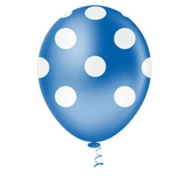 Imagem de BALÃO BOLINHA - PIC PIC Nº 10 - AZUL ROYAL E BRANCO - Pacote com 25 un