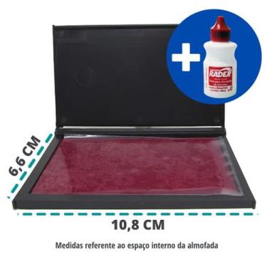 Imagem de Kit Almofada Carimbo N3 10,8 x 6,6 cm com 1 Tubo de Tinta Extra Cores: