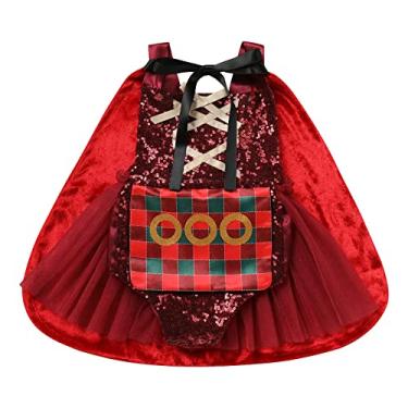 Imagem de Vestido de tule com lantejoulas para bebês meninas com capa de bruxa Sanderson fantasia de irmã Halloween fantasia fantasia de aniversário, Maria vermelha, 2-3 Anos