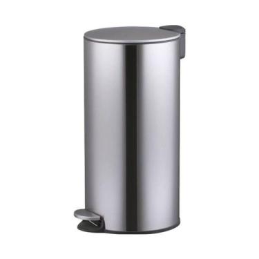 Imagem de Lixeira Inox Redonda 30 Litros com Pedal Fechamento Soft - GLOBALMIX