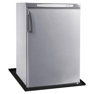 Imagem de Tapete de silicone para mini geladeira, 59,9 cm x 59,9 cm, tapete de silicone para geladeira com borda elevada Evite pingar de refrigeradores, máquinas de lavar e manter o chão limpo (preto)