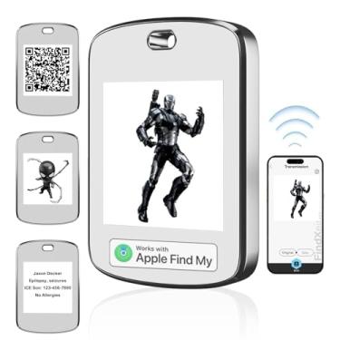 Imagem de Yositochuan Etiqueta Localizadora Inteligente Air E-Ink - Rastreador Para Apple Find My, Imagem Personalizada/Identificação Médica/Informações De Contato, Chaveiro Localizador Itens Bidirecional, An