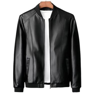 Imagem de Jaqueta de couro MAOLAN estilo coreano Slim Fit para homens