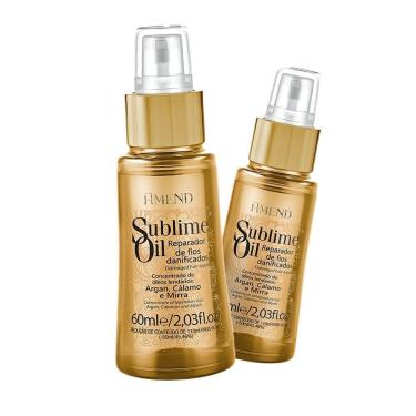 Imagem de 02 Óleo Reparador De Fios Danificiados Sublime Amend 60Ml