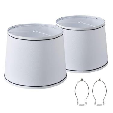 Imagem de Conjunto de abajures Luvkczc White Fabric Replacement 13x11x10cm