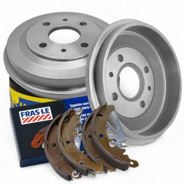 Imagem de Kit Freio Traseiro Completo Compatível com Uno Palio Siena Até 2013 – 2 Tambores HF36 + Sapatas FI/97-CPA com Alavanca do Freio de Mão