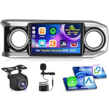 Imagem de Inefala Rádio 4G 64G para Toyota Tacoma 2016-2023 CarPlay Car Stereo Android 15 IPS 10,1 polegadas, tela sensível ao toque, Android, câmera de backup automático, Bluetooth 5.0, GPS EQ 13UI