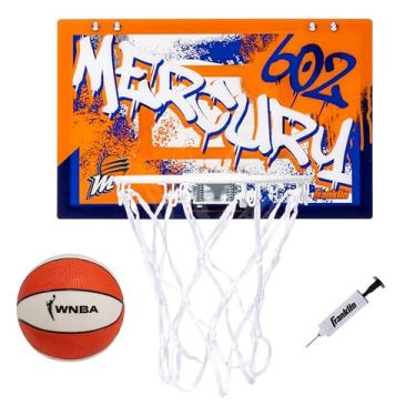 Imagem de Franklin Sports Cesta de basquete WNBA Phoenix Mercury Over The Door - Cesta de basquete infantil com mini bola - Minicarro WNBA Fan Shop para quarto + escritório