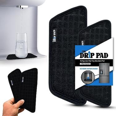 Imagem de THE DRiP PAD - Coletor de gotejamento de geladeira para bandeja de água, protege a bandeja dispensadora de gelo e água de derramamentos, acúmulo de minerais e respingos de água (pacote com 2, preto