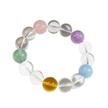 Imagem de Pulseira multicolorida com miçangas de cristal de 12 mm para mulheres