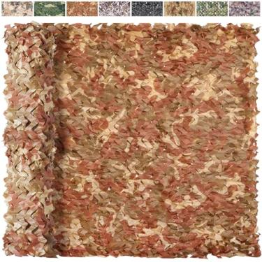 Imagem de Yeacool Rede camuflada, rede camuflada, cortina camuflada, guarda-sol malha para caça, decorações militares, tiro de festa (deserto, 2 m x 1,5 m, 2 m x 1,5 m)