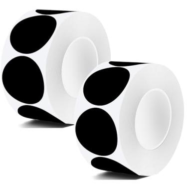 Imagem de Adesivos de ponto de 2,5 cm círculo preto, etiquetas de codificação redondas, cor em branco, adesivos adesivos para venda de quintal, adesivos simples para escritório, loja, casa, sala de aula, 1000