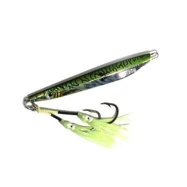 Imagem de Man I Love Fishing Faca vertical de 180 g. Isca profissional de arremesso lento para atum, cauda amarela, pargo, garoupa, robalo, oceano profundo. Equipado com ganchos de assistência. (Mack Daddy, 180