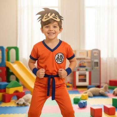 Imagem de Fantasia Infantil Goku - Macacão Longo C/ Máscara - Pequenos Encantos 