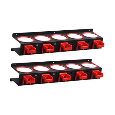 Imagem de Fenteer Suporte de parede para garrafas, organizador de regadores, expositor para frascos de spray, ideal para oficinas, lojas de estética automotiva e, Clipe de Abertura Não Incluso