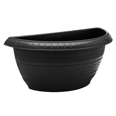 Imagem de Vasos Parede Meia Lua 3,3 Litros Jardim Vertical Plástico vaso meia lua 14,5 x 15,5 x 33cm para Ervas e Suculentas(Preto,KIT 6 VASOS 3,3 LITROS)