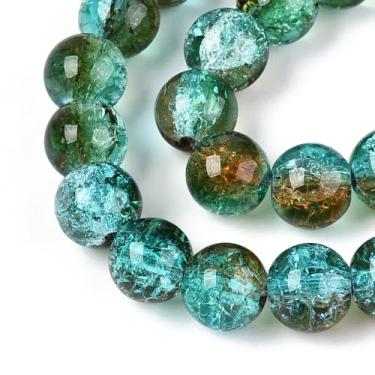 Imagem de 100 peças de contas de vidro rachado 8 mm contas de vidro colorido crackle contas brilhantes para colar de pulseira, colar faça você mesmo, chaveiros, decorações para telefone, dia dos namorados, dia