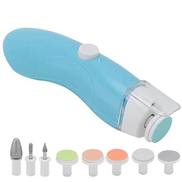 Imagem de Cryfokt Kit Portátil para Aparador de Unhas para Bebês, Lixa de Unhas Elétrica Recarregável, 6 CabeçAs de Polimento, Leve e Seguro, Kit de Manicure para CriançAs, Cuidados Com As (Azul claro)