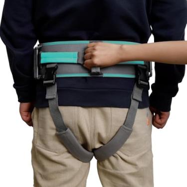 Imagem de Cinto de marcha com alças usado como cintos de portão para fisioterapia, cintos médicos para idosos ou cinto de segurança para idosos caminhando para caminhar ou transferir em fisioterapia ou vida