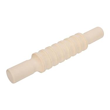 Imagem de Cryfokt Ferramentas de Cerâmica Vara de Rolamento de Madeira Maciça Kit de Escultura Polida para Formação de Lama e Fabricação de Placa de Porcelana para Coleção de Artesanato (Estilo Listrado)