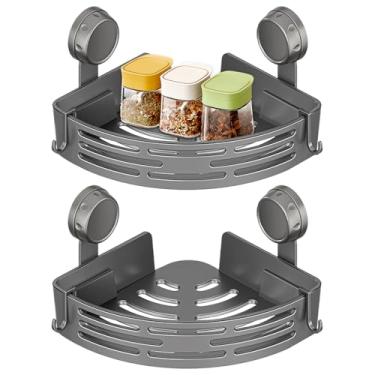 Imagem de Prateleiras Para Banheiro Com - Suporte De Canto Para Parede Sem Furação | Prateleira Removível Para Banheiro - Para Organização Na Casa De Banho Cozinha E Casa