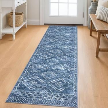 Imagem de KILOCOCO Tapete de corredor 5 x 15 cm lavável, tapete de corredor de cozinha antiderrapante impresso envelhecido tapete de lavanderia, tapete macio de pelo baixo corredor para entrada, quarto, sala de