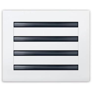 Imagem de Vontera Tampa de ventilação AC moderna 10x8 - Saída de ar decorativa branca em alumínio - Grade de registro de difusor de slot linear padrão para teto, paredes e pisos - Fluxo de ar ajustável
