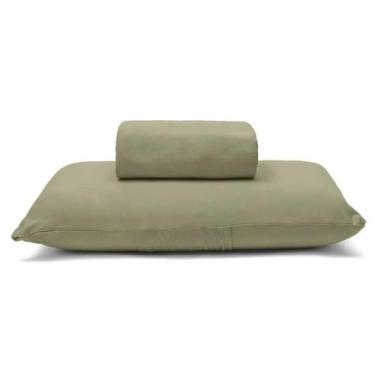 Imagem de Jogo de Lençol KazzaVip Solteiro Malha 100% Algodão Basic Liso 2 Peças