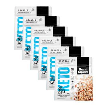 Imagem de Kit 6X: Granola Keto Macadâmia com Chocolate Branco Sem Glúten GranoSquare 200g