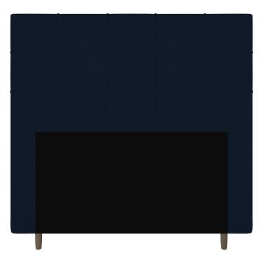 Imagem de Cabeceira Cama Box Casal Queen Size Leiria 160cm Veludo Azul Marinho - Desk Design