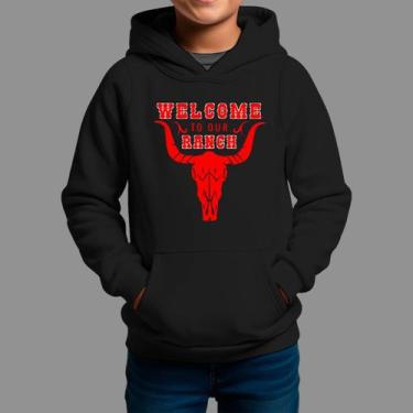 Imagem de Moletom Canguru Infantil Basico Casual Moda Country Inverno Capuz e Bo