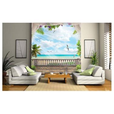 Imagem de Papel De Parede Paisagem Digital Jardim Mar 3D Dav15